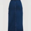 shein mod تنورة دينم طويلة أزرق مرن , الحجم الكبير عادي 5