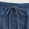 shein mod تنورة دينم طويلة أزرق مرن , الحجم الكبير عادي 9