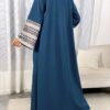 al najma عباية عربية طويلة للنساء موديل الربيع والصيف، كاجوال، طباعة منقطعة، كم ناقص، متواضع 2