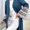 al najma عباية عربية طويلة للنساء موديل الربيع والصيف، كاجوال، طباعة منقطعة، كم ناقص، متواضع 3