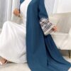 al najma عباية عربية طويلة للنساء موديل الربيع والصيف، كاجوال، طباعة منقطعة، كم ناقص، متواضع 5