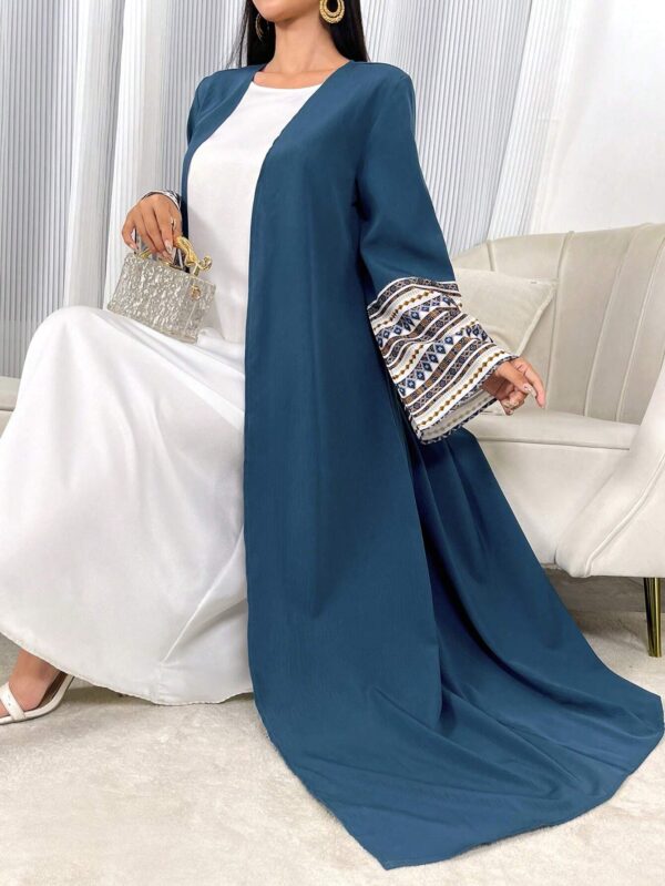 al najma عباية عربية طويلة للنساء موديل الربيع والصيف، كاجوال، طباعة منقطعة، كم ناقص، متواضع 5