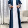 al najma عباية عربية طويلة للنساء موديل الربيع والصيف، كاجوال، طباعة منقطعة، كم ناقص، متواضع 6