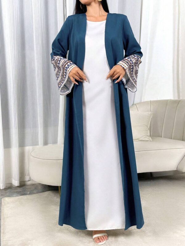 al najma عباية عربية طويلة للنساء موديل الربيع والصيف، كاجوال، طباعة منقطعة، كم ناقص، متواضع 6