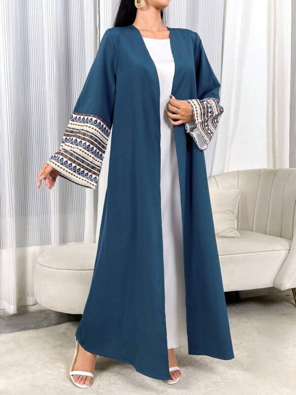 al najma عباية عربية طويلة للنساء موديل الربيع والصيف، كاجوال، طباعة منقطعة، كم ناقص، متواضع 7