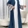 al najma عباية عربية طويلة للنساء موديل الربيع والصيف، كاجوال، طباعة منقطعة، كم ناقص، متواضع 8
