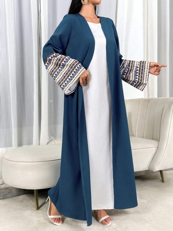 al najma عباية عربية طويلة للنساء موديل الربيع والصيف، كاجوال، طباعة منقطعة، كم ناقص، متواضع 8