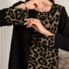 al najma فستان عربي طويل كاجوال نسائي بأكمام طويلة وطباعة نمر, فساتين عربية خاضعة كاجوال خط a, للاستخدام اليومي الكاجوال / السفر / العطلات 7