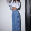 shein petite بنطلون جينز فضفاض كاجوال للنساء مع تفاصيل فيونكة 6