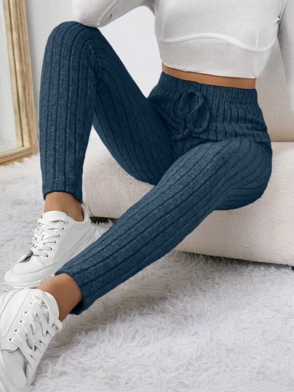 shein frenchy سروال ضيق مضلع مرن بخصر مربوط 6
