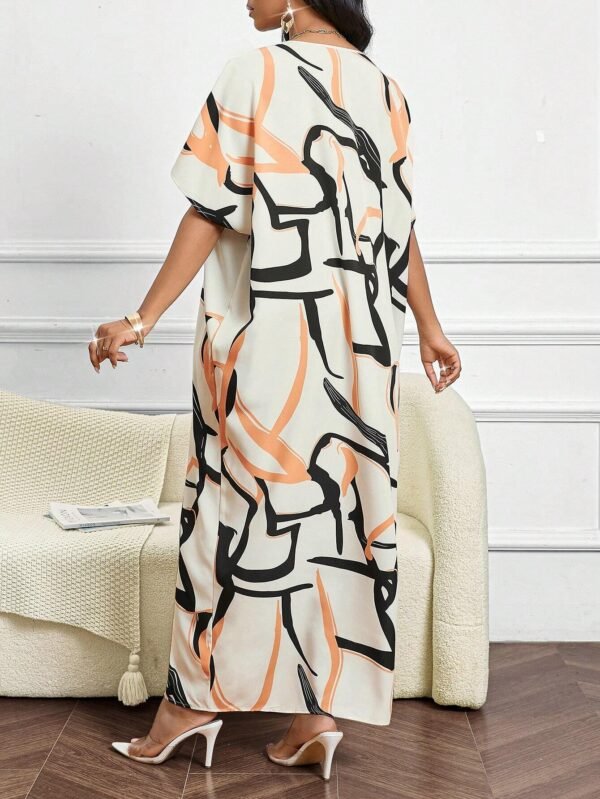 shein lady فساتين عربية ذات أكمام فراشة منسوجة أنيقة عادية للخريف والشتاء 2