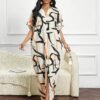 shein lady فساتين عربية ذات أكمام فراشة منسوجة أنيقة عادية للخريف والشتاء 3