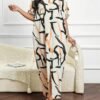 shein lady فساتين عربية ذات أكمام فراشة منسوجة أنيقة عادية للخريف والشتاء 4