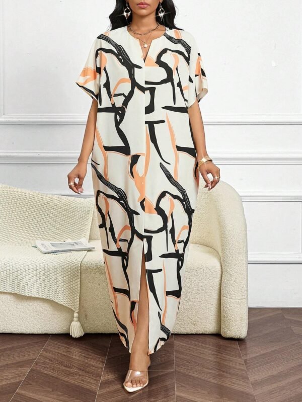 shein lady فساتين عربية ذات أكمام فراشة منسوجة أنيقة عادية للخريف والشتاء 6