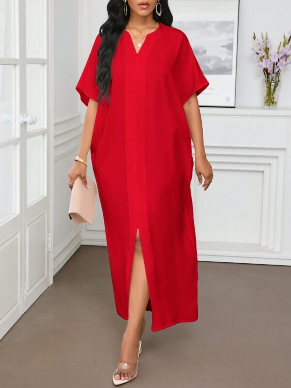 shein lady فستان كافتان قصير الأكمام أبيض أنيق للعمل الرسمي والكاجوال في الربيع والصيف، فستان نسائي إزار