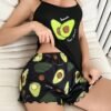 shein طقم ملابس نوم كاجوال للنساء بطبعة الأفوكادو