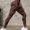 shein sports سروال رياضي بخصر عالي مرن مزخرف بطباعة التيه دايي، مناسب للرياضة كاليوغا 8
