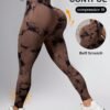 shein sports سروال رياضي بخصر عالي مرن مزخرف بطباعة التيه دايي، مناسب للرياضة كاليوغا 5
