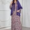 shein najma فستان ربيعي أنيق بأكمام طويلة وياقة دائرية، بطبعات رقمية أنيقة من الزهور والنباتات والأشكال الهندسية، بطراز عربي 17