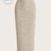 shein ezwear تنورة مرتفعة الخصر محبوكة مع تصميم ريب للصيف 4
