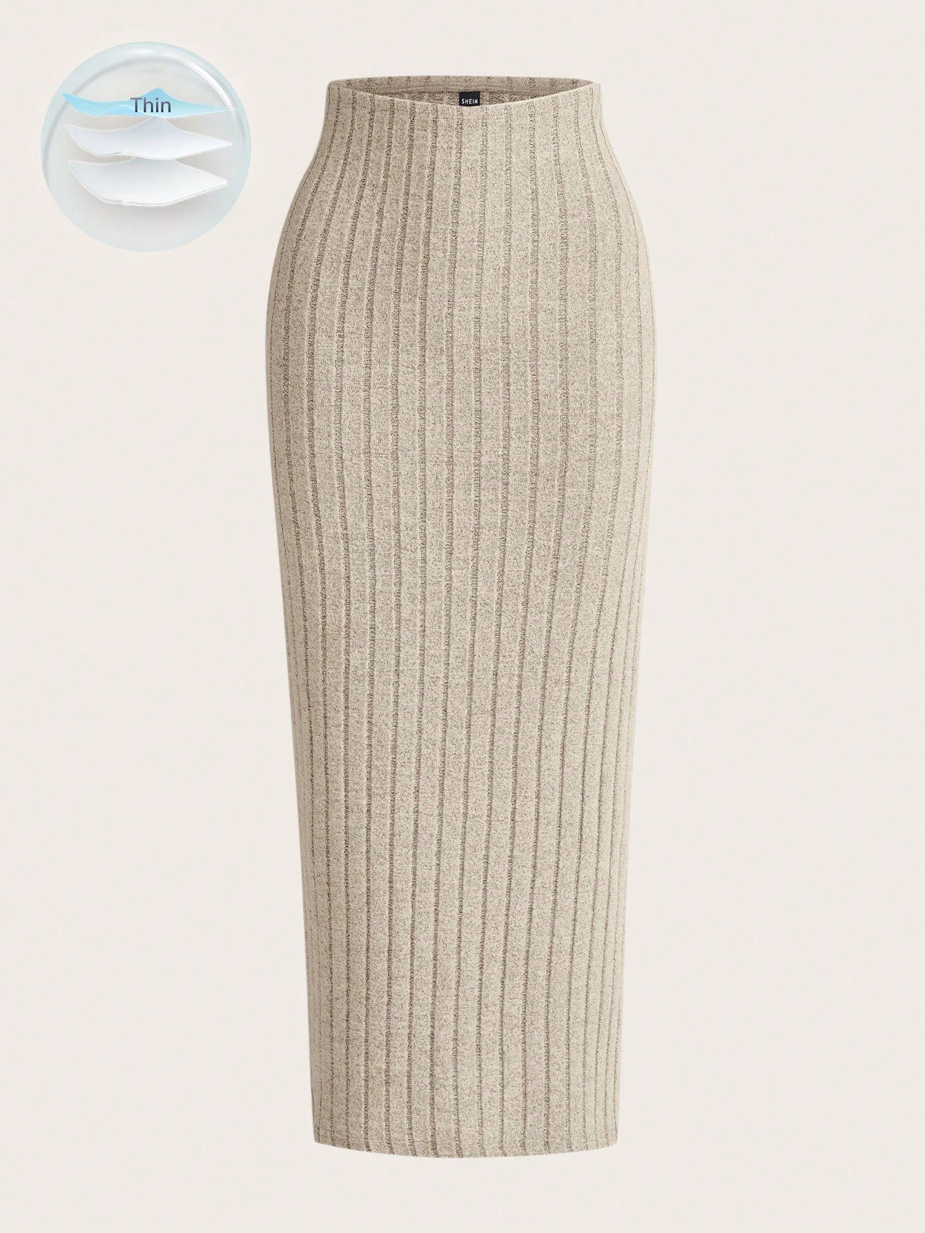 shein ezwear تنورة مرتفعة الخصر محبوكة مع تصميم ريب للصيف 4