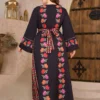 al najma فستان بوهو أنيق للمرأة ذو رقبة على شكل حرف v مطبوع بطبعات الأزهار, أكمام كرارة, خصر مربوط , مقاسات كبيرة محتشم 3