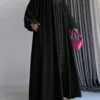 فساتين عربية طويلة أنيقة بطراز الجنية للنساء، باللون الأسود، شحن سريع للربيع 13