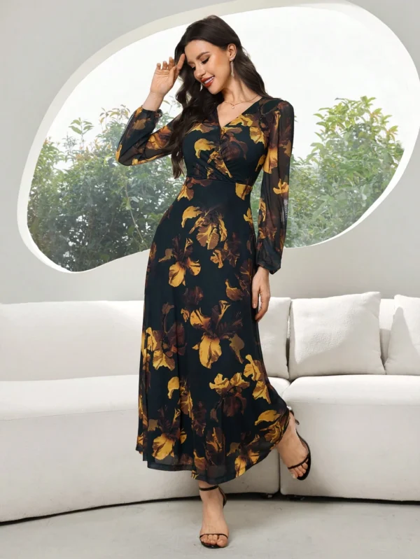 modelyn فستان طويل للنساء، بتصميم بسيط، للارتداء اليومي العادي 11