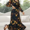 modelyn فستان طويل للنساء، بتصميم بسيط، للارتداء اليومي العادي 12