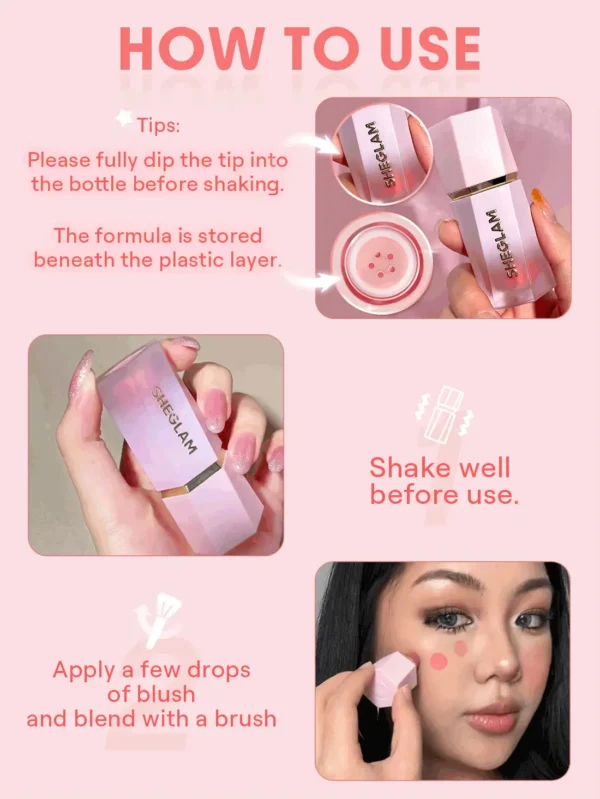sheglam أحمر خدود سائل color bloom أحمر خدود سائل real مقاوم للماء يدوم طويلاً ذو صبغة عالية لا يتلاشى توهج يدوم طويلاً مكياج خفيف الوزن للوجه حمره بلشر علامة تجارية جمال مكياج ميكب مستحضرات تجميل للنساء الفتيات مثالي لفصل الصيف الربيع مثالي ل y2k أزياء 19