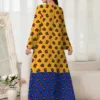 al najma فستان أنيق بأكمام طويلة مطبوع بالورود بطراز عربي متواضع 3