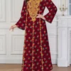 al najma رمضان فستان الأكمام الطويلة بياقة على شكل v مع طباعة إسلامية وعربية للنساء 12