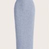 shein ezwear تنورة مرتفعة الخصر محبوكة مع تصميم ريب للصيف 9