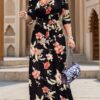 فستان نسائي بياقة على شكل حرف v وخصر مشدود، أنيق للربيع والصيف 6