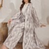 al najma طقم ملابس علوية بأكمام طويلة وبنطلون كاجوال بسيط للمرأة، ملائم للارتداء اليومي قطعتان al najma طقم ملابس علوية بأكمام طويلة وبنطلون كاجوال بسيط للمرأة، ملائم للارتداء اليومي قطعتان