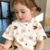 ملابس علوية قصيرة الأكمام مطبوعة بزهور للبنات الصغيرات، تصميم بسيط مناسب للصيف 6