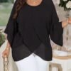shein clasi قميص كاجوال بسيط متعدد الطبقات للمرأة البدينة، مناسب لرأس السنة، عيد الحب، ، عيد الميلاد، عيد الفصح، المناسبات الوطنية، الحفلات، رأس السنة، حفلة عيد الميلاد، ديكور عيد الميلاد، منزل عيد الميلاد، عطلة الربيع