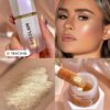 sheglam هايلايتر سائل glow bloom هايلايتر جل كريمي لامع بلمسة نهائية ندية يدوم طويلاً ومشرق وغير متكتل ومقاوم للماء وهايلايتر توهج مكياج وعيد الميلاد والشتاء وهدايا عام 2000 هايلايت هايلايتر علامة تجارية جمال مكياج ميكب مستحضرات تجميل للنساء الفتيات مثالي 2