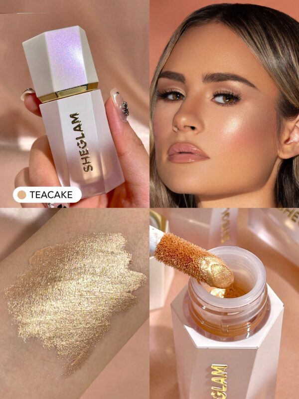 sheglam هايلايتر سائل glow bloom هايلايتر جل كريمي لامع بلمسة نهائية ندية يدوم طويلاً ومشرق وغير متكتل ومقاوم للماء وهايلايتر توهج مكياج وعيد الميلاد والشتاء وهدايا عام 2000 هايلايت هايلايتر علامة تجارية جمال مكياج ميكب مستحضرات تجميل للنساء الفتيات مثالي 2