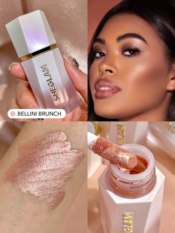 sheglam هايلايتر سائل glow bloom هايلايتر جل كريمي لامع بلمسة نهائية ندية يدوم طويلاً ومشرق وغير متكتل ومقاوم للماء وهايلايتر توهج مكياج وعيد الميلاد والشتاء وهدايا عام 2000 هايلايت هايلايتر علامة تجارية جمال مكياج ميكب مستحضرات تجميل للنساء الفتيات مثالي 1