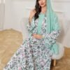 shein najma فستان ربيعي أنيق بأكمام طويلة وياقة دائرية، بطبعات رقمية أنيقة من الزهور والنباتات والأشكال الهندسية، بطراز عربي 4