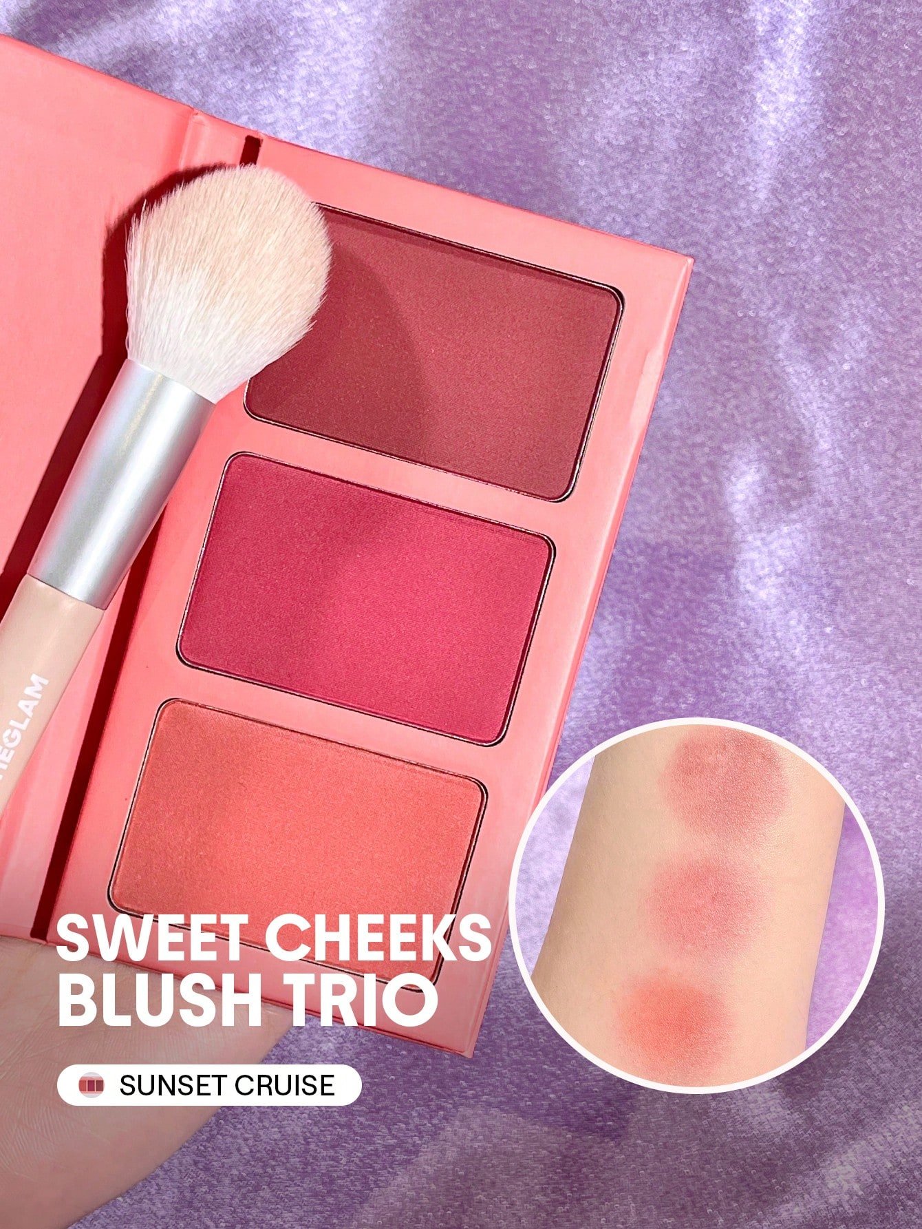 sheglam أحمر خدود sweet cheeks trio enamored 3 clolor powder blush palette يدوم طويلاً وذو صبغة عالية وخدود مطفية خالية من المسام وأحمر خدود يدوم طوال اليوم pink rosa blush حمره بلشر علامة تجارية جمال مكياج ميكب مستحضرات تجميل للنساء الفتيات مثالي لفصل ال 2