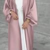 كارديجان طويل أنيق وعصري بلون واحد مع خصر مربوط، فستان أنيق للنساء لحفلات رمضان 1