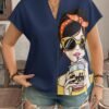 shein lune بلوزة قصيرة الأكمام مطبوعة بصورة امرأة بحجم كبير، ملابس غربية للنساء بطراز بوهيمي وبوهو من تسعينيات القرن الماضي، ملابس مناسبة للمهرجانات والصيف والخروج 9
