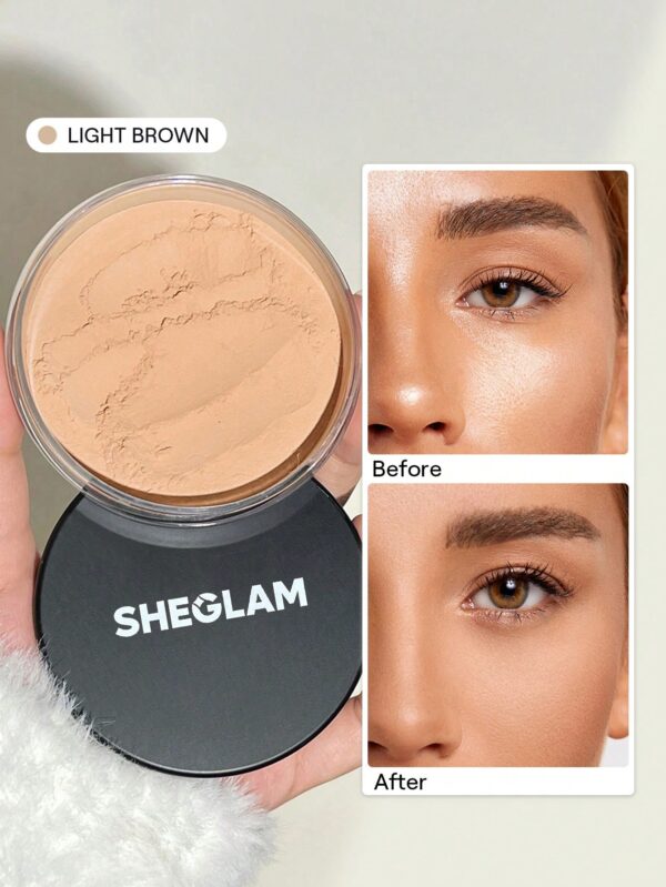 sheglam بودرة تثبيت مخبوزة متوهجة بودرة تثبيت سائبة للتحكم في الزيوت من كابتشينو، شفافة، خالية من المسام، خالية من العيوب، تنعم الخطوط الدقيقة، بودرة متوهجة، بودرةوينتر بودره علامة تجارية جمال مكياج ميكب مستحضرات تجميل للنساء الفتيات مثالي لفصل الصيف الرب 3