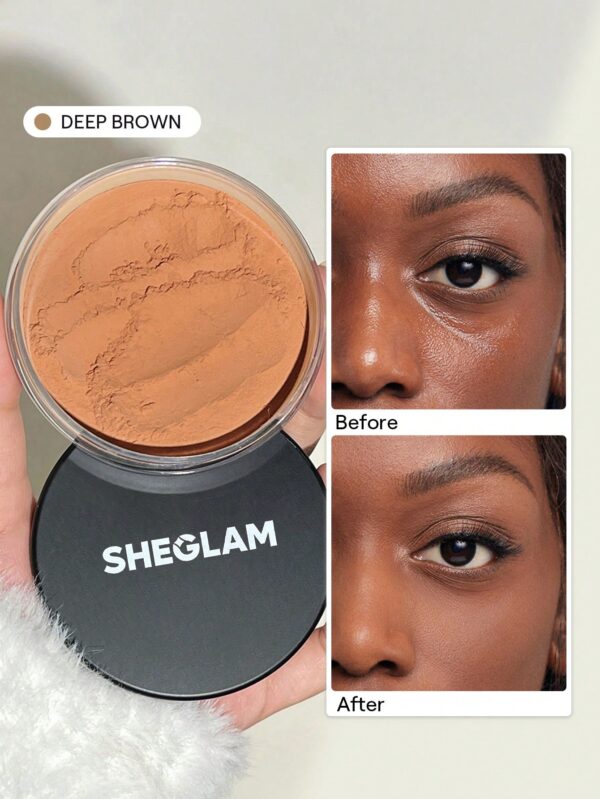 sheglam بودرة تثبيت مخبوزة متوهجة بودرة تثبيت سائبة للتحكم في الزيوت من كابتشينو، شفافة، خالية من المسام، خالية من العيوب، تنعم الخطوط الدقيقة، بودرة متوهجة، بودرةوينتر بودره علامة تجارية جمال مكياج ميكب مستحضرات تجميل للنساء الفتيات مثالي لفصل الصيف الرب 4