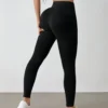 shein petite بنطلون رياضي كاجوال مرتفع الخصر مطاطي أحادي اللون للسيدات 2