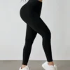 shein petite بنطلون رياضي كاجوال مرتفع الخصر مطاطي أحادي اللون للسيدات 4