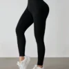 shein petite بنطلون رياضي كاجوال مرتفع الخصر مطاطي أحادي اللون للسيدات 5