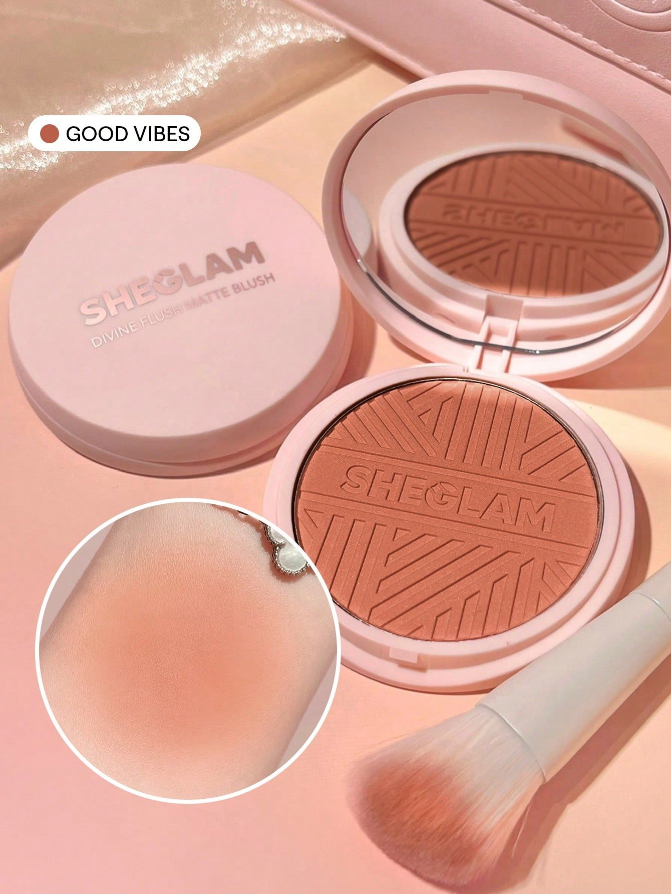 sheglam أحمر خدود مطفي divine flush insta flame blush powder ذو تصبغ عالي لا يتلاشى يدوم طويلاً متوهج وخفيف الوزن أحمر خدود للوجه مكياج لحفلات أحمر خدود حمره بلشر علامة تجارية جمال مكياج ميكب مستحضرات تجميل للنساء الفتيات مثالي لفصل الصيف الربيع مثالي ل 3
